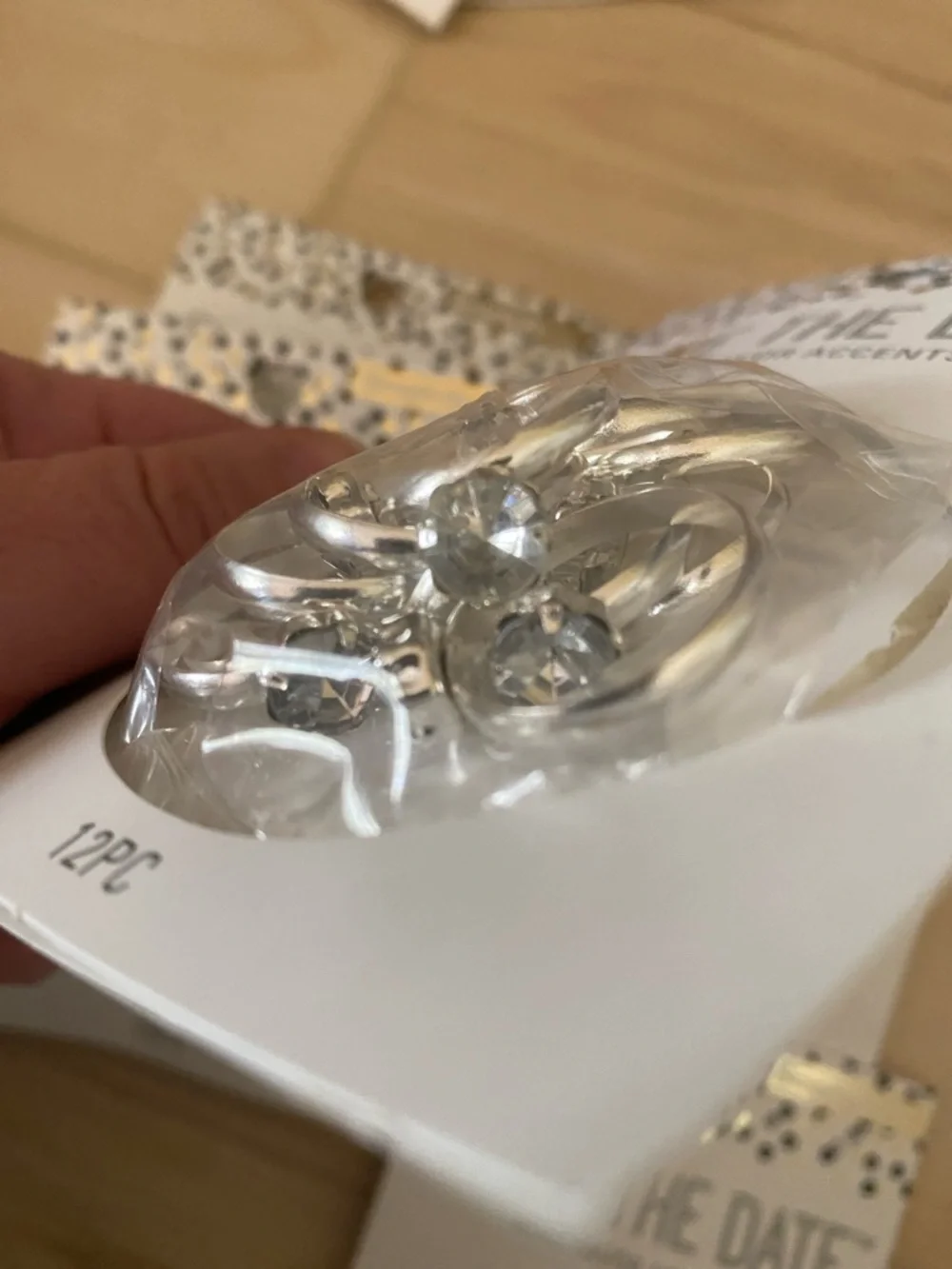 💍 ‘Rhinestone’ solitaire Ring Favor Accents - 96 count (more available)